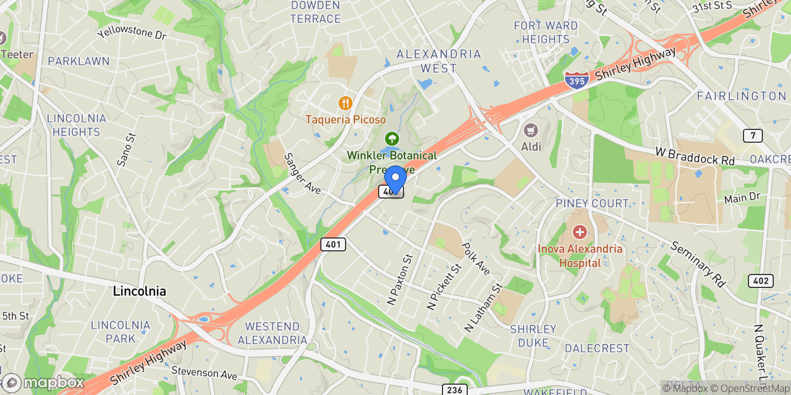 Map showing 5428 Wycklow Court, Alexandria, VA 22304, Alexandria, Virginia, United States.