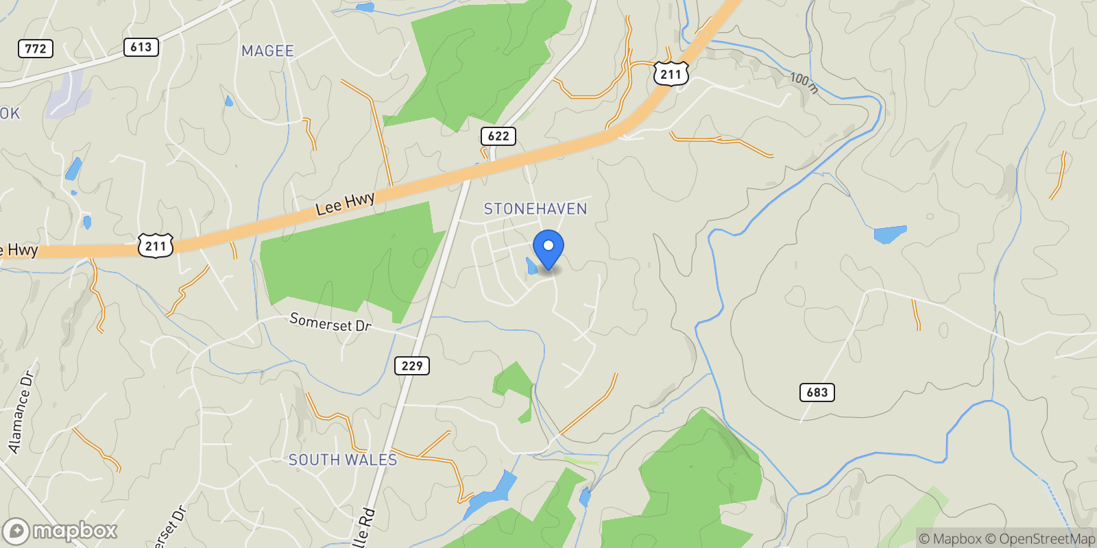 Map showing 18438 Gleaneagle Drive MACARTHUR LOT 2318, Jeffersonton, VA 22724, Warrenton, Virginia, United States.