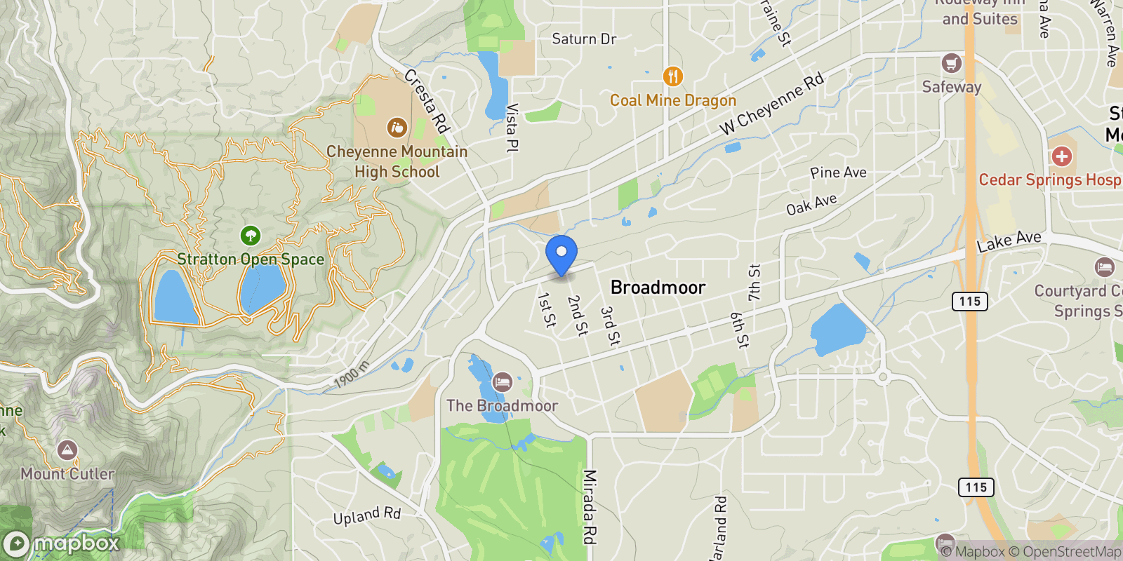 Map showing 4 2nd Street , Colorado Springs, CO 80906, Colorado Springs, Colorado, United States.