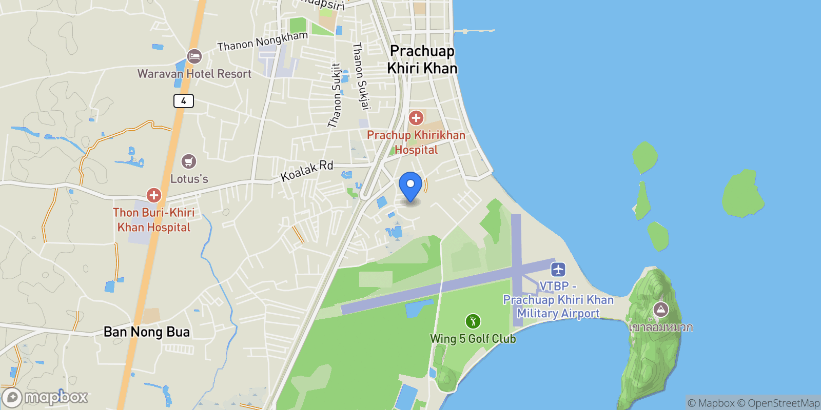 Map showing Prachuap Khiri Khan,, Prachuap Khiri Khan, Prachuap Khiri Khan, Thailand.