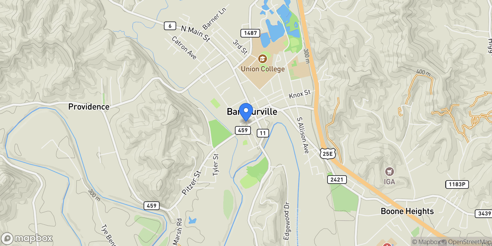 Map showing 202 Black St., Barbourville, KY 40906, Barbourville, Kentucky, United States.