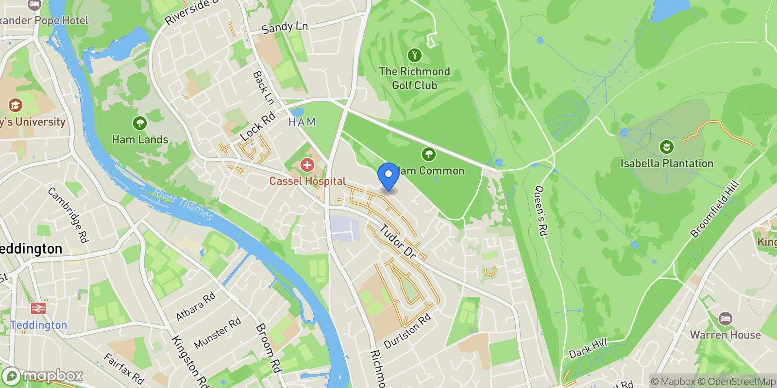 Map showing Beechrow, Ham, Ham, England, United Kingdom.