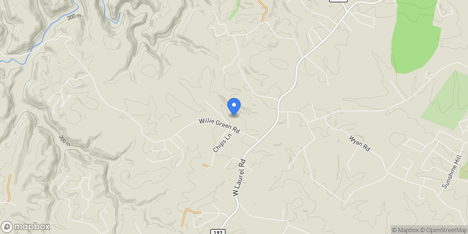 Map showing 258 Willie Green Rd, London, KY 40741, London, Kentucky, United States.