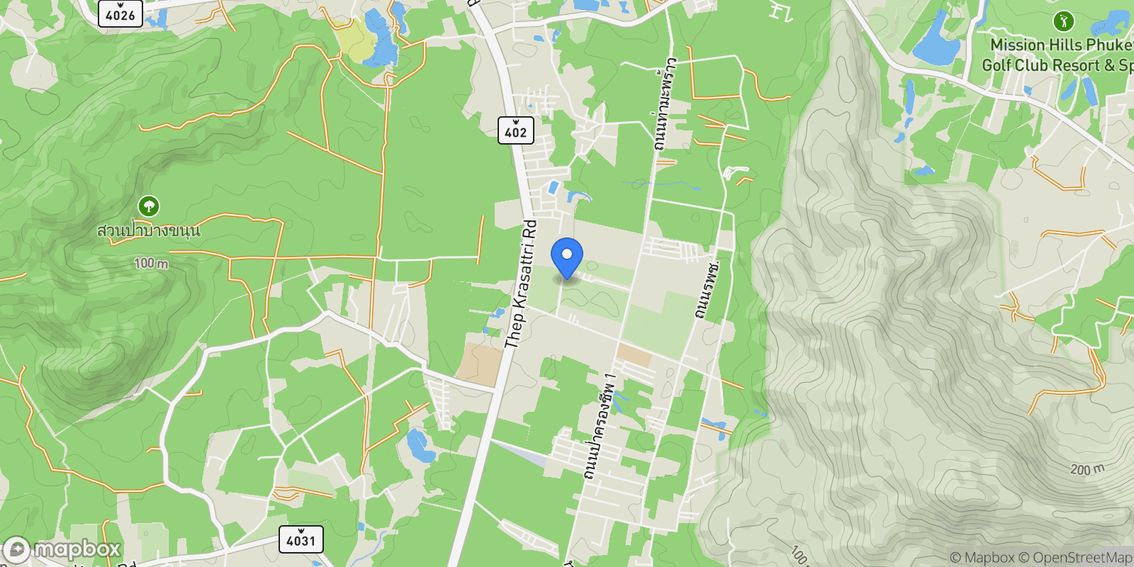 Map showing Phuket,, Thep Krasatti, Phuket, Thailand.