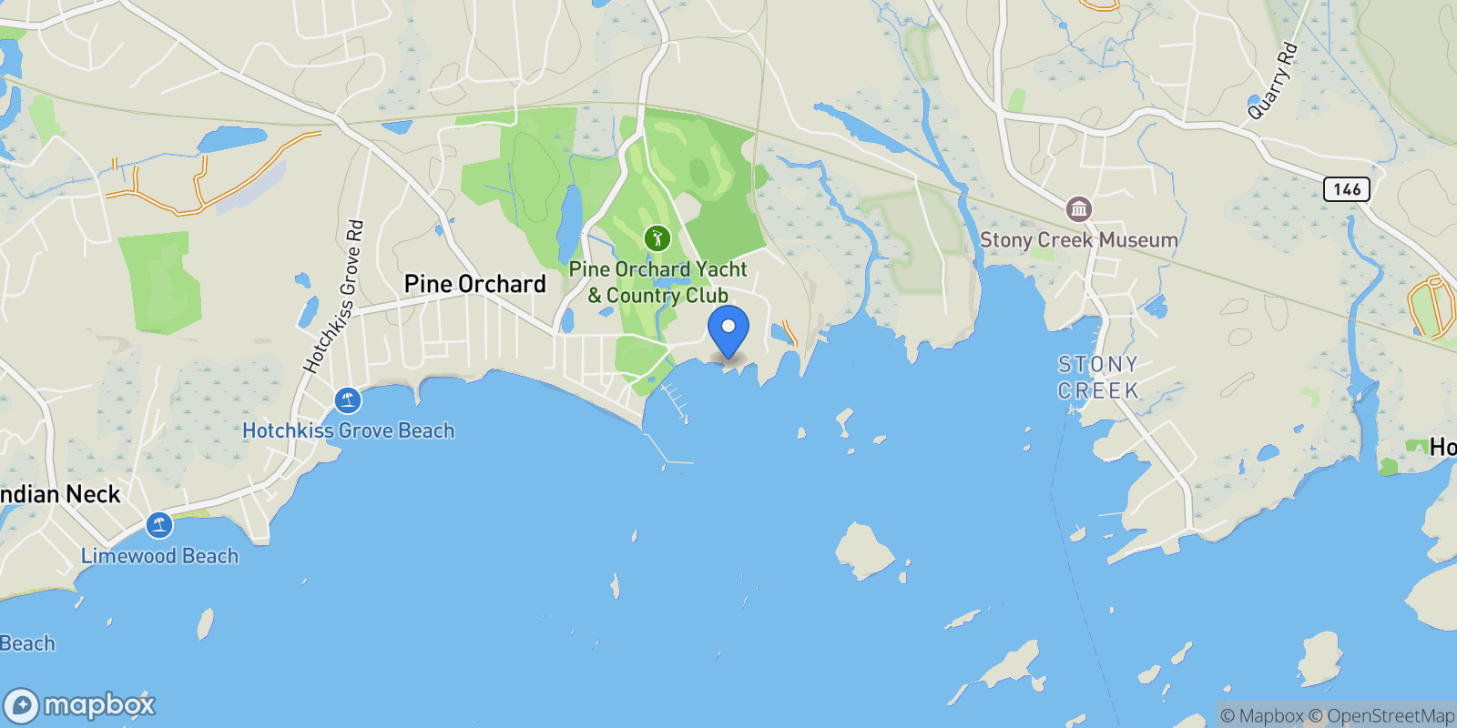 Map showing 33 Thimble Farms Road, Branford, CT 06405, Branford, Connecticut, United States.