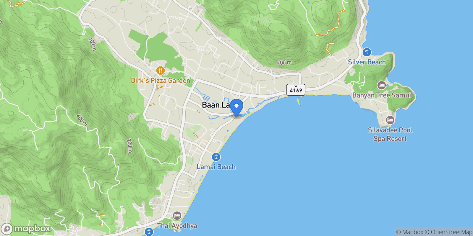 Map showing Surat Thani,, Koh Samui, Surat Thani, Thailand.
