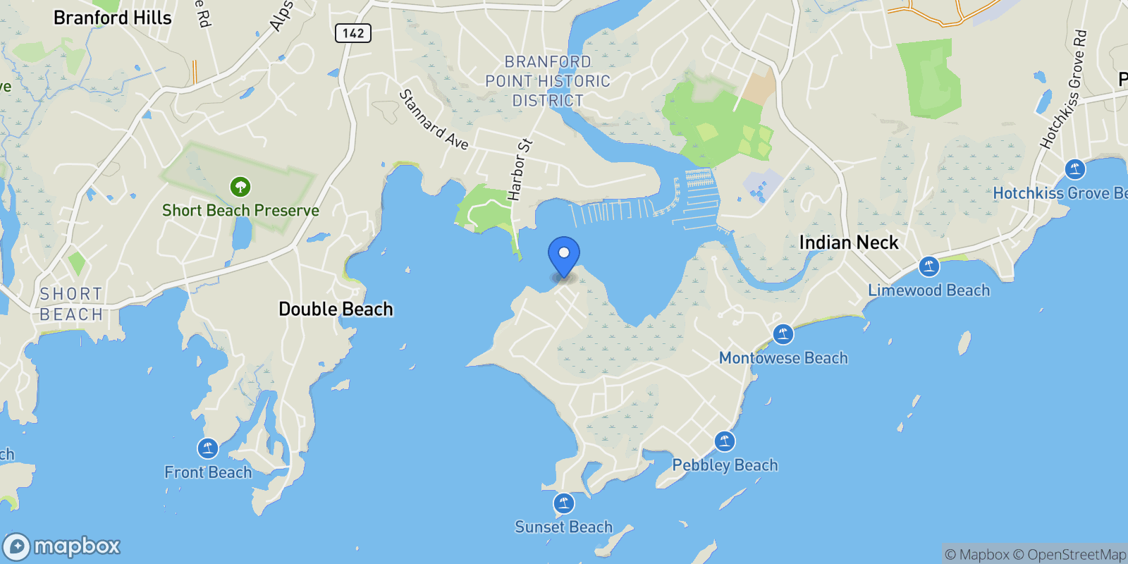 Map showing 15 River Road, Branford, CT 06405, Branford, Connecticut, United States.