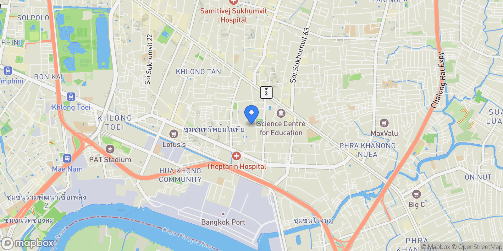 Map showing Bangkok,, Bangkok, Bangkok, Thailand.