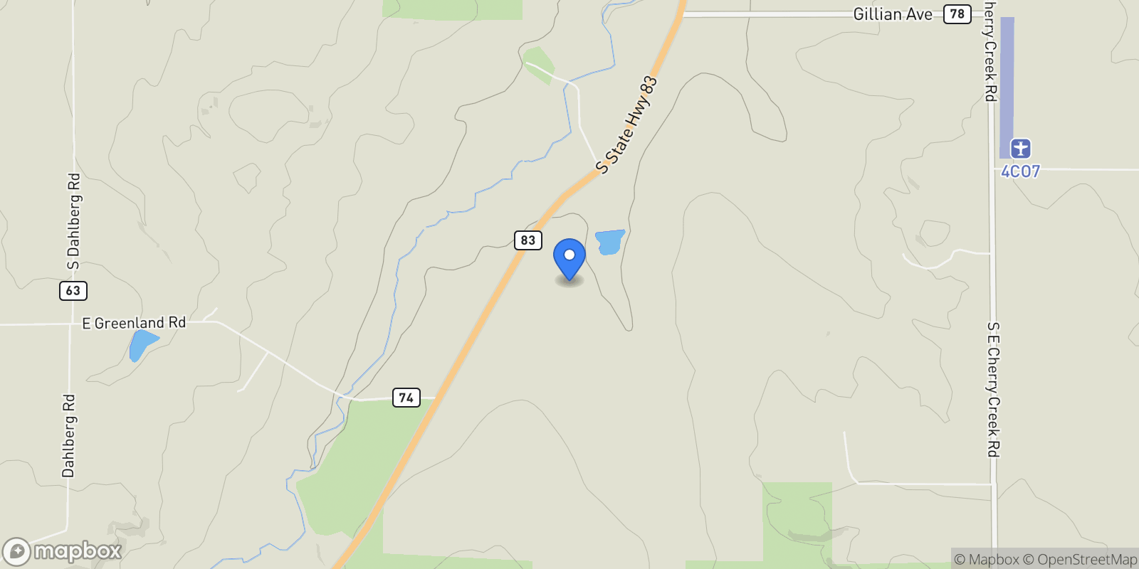 Map showing 9565 Oak Springs Trail , Franktown, CO 80116, Franktown, Colorado, United States.