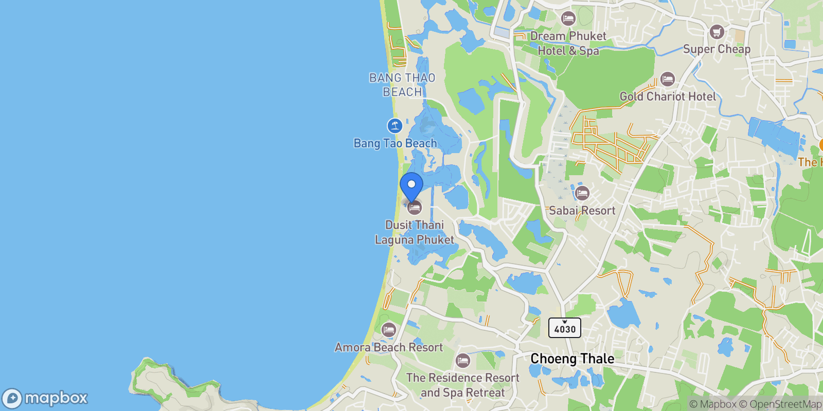 Map showing Phuket,, Choeng Thale, Phuket, Thailand.