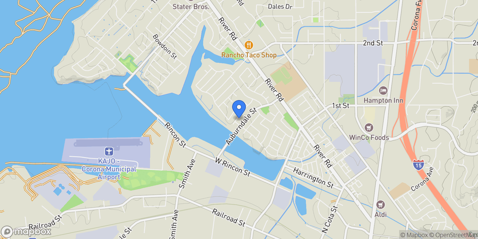 Map showing 909 Nottingham Dr, Corona, CA 92880, Corona, California, United States.