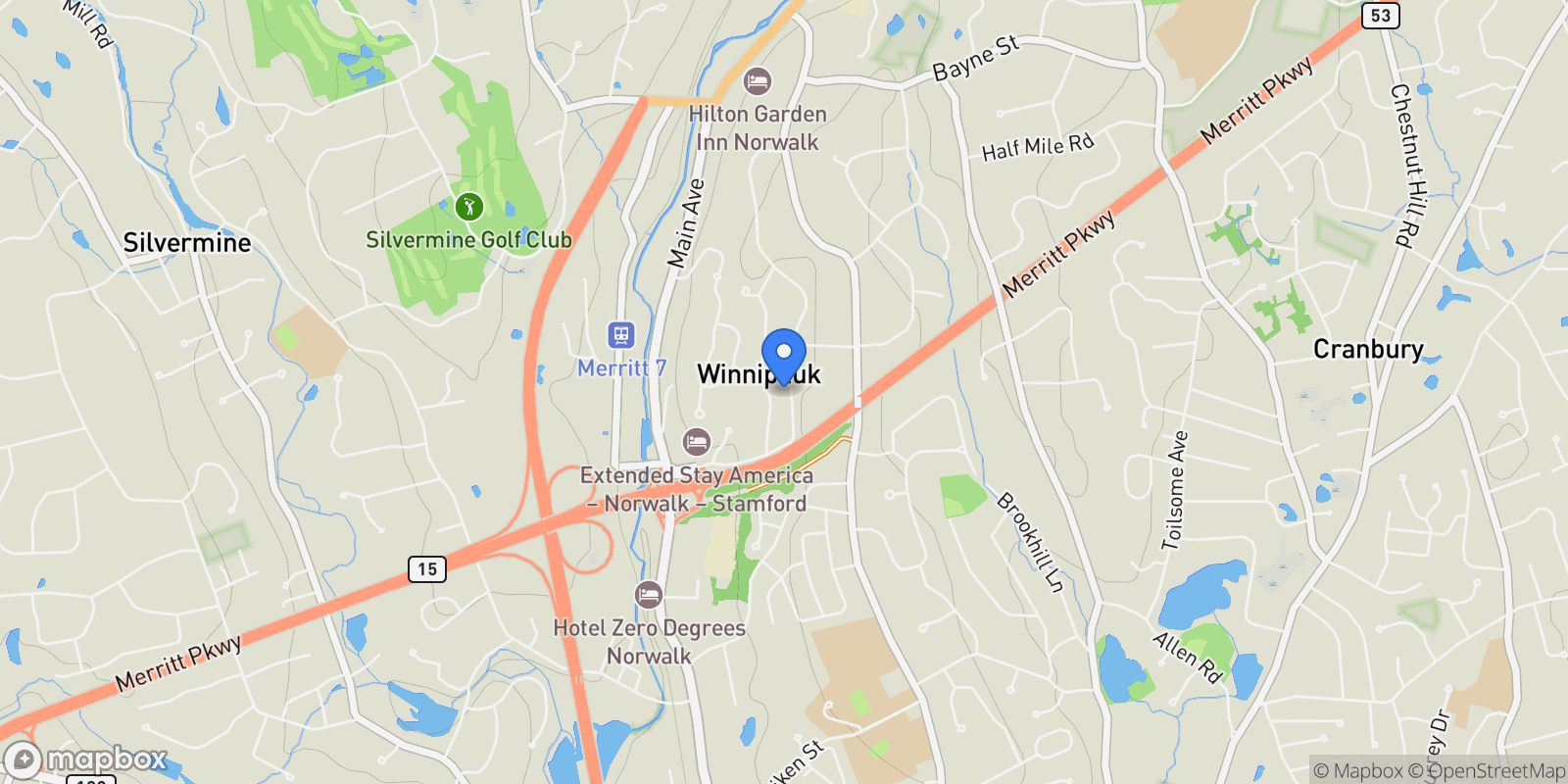 Map showing 57 Creeping Hemlock Drive, Norwalk, CT 06851, Norwalk, Connecticut, United States.