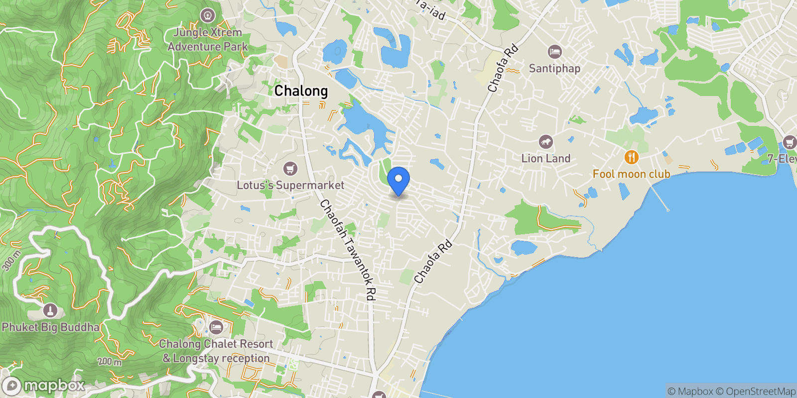 Map showing Phuket,, Chalong, Phuket, Thailand.