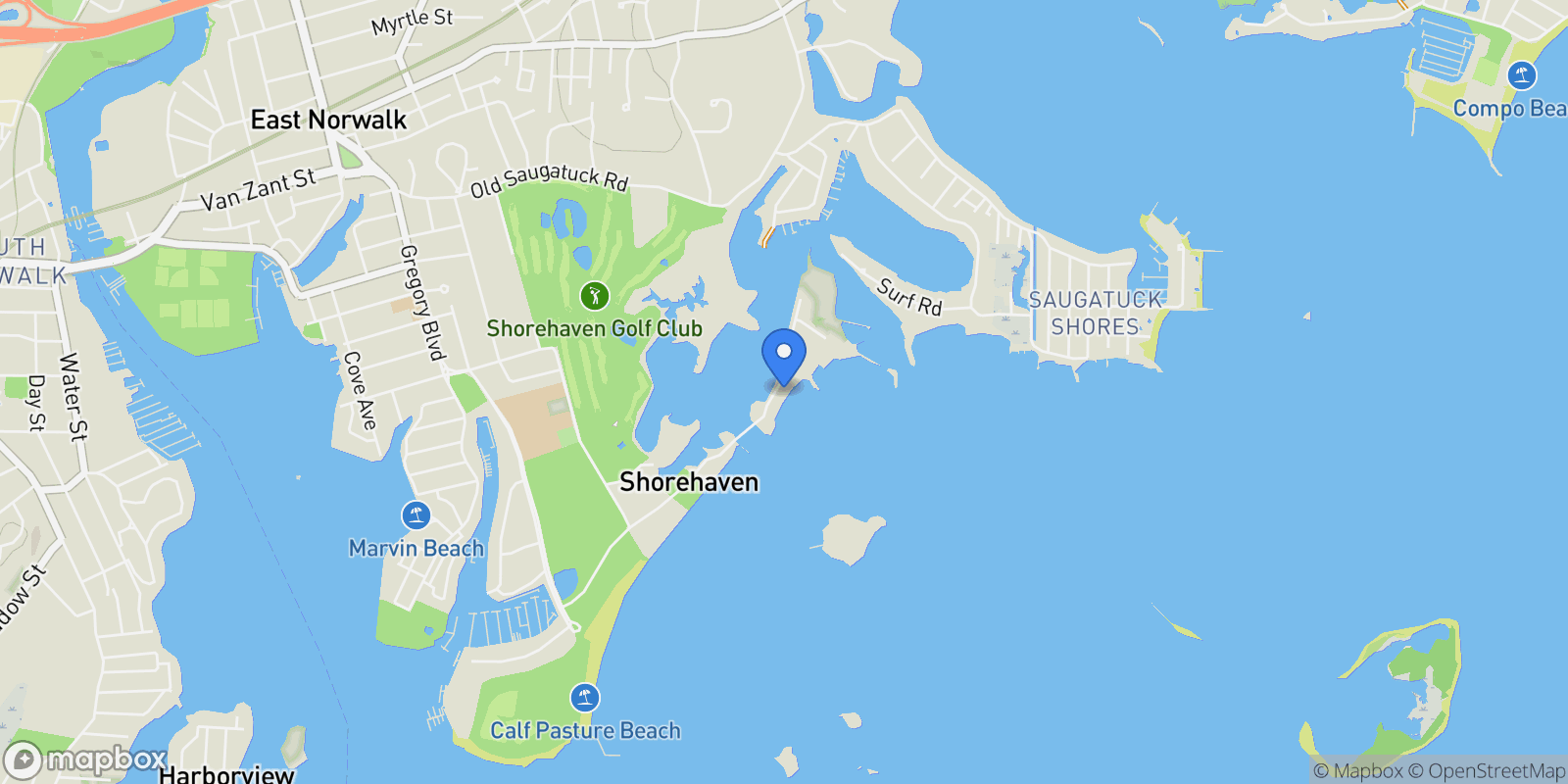 Map showing 34 Shorehaven Road, Norwalk, CT 06855, Norwalk, Connecticut, United States.