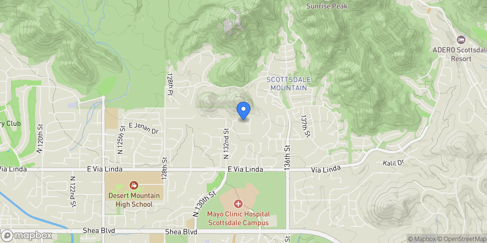 Map showing 13322 E PARADISE Drive, Scottsdale, Arizona, United States.