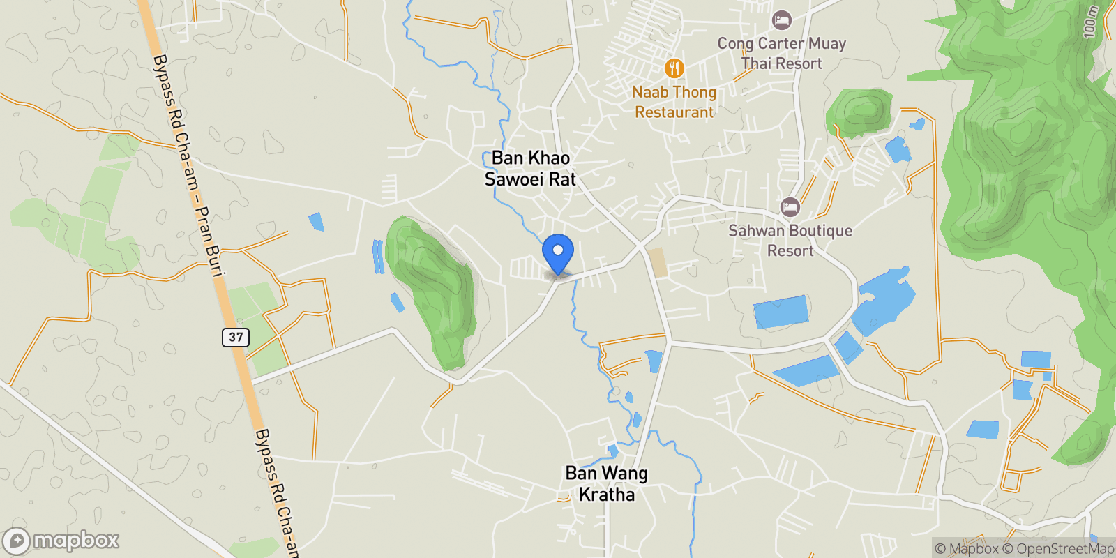 Map showing Prachuap Khiri Khan,, Thap Tai, Tanintharyi Region, Thailand.