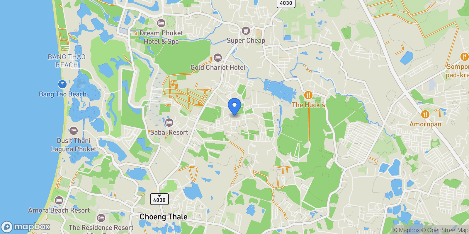 Map showing Phuket,, Choeng Thale, Phuket, Thailand.