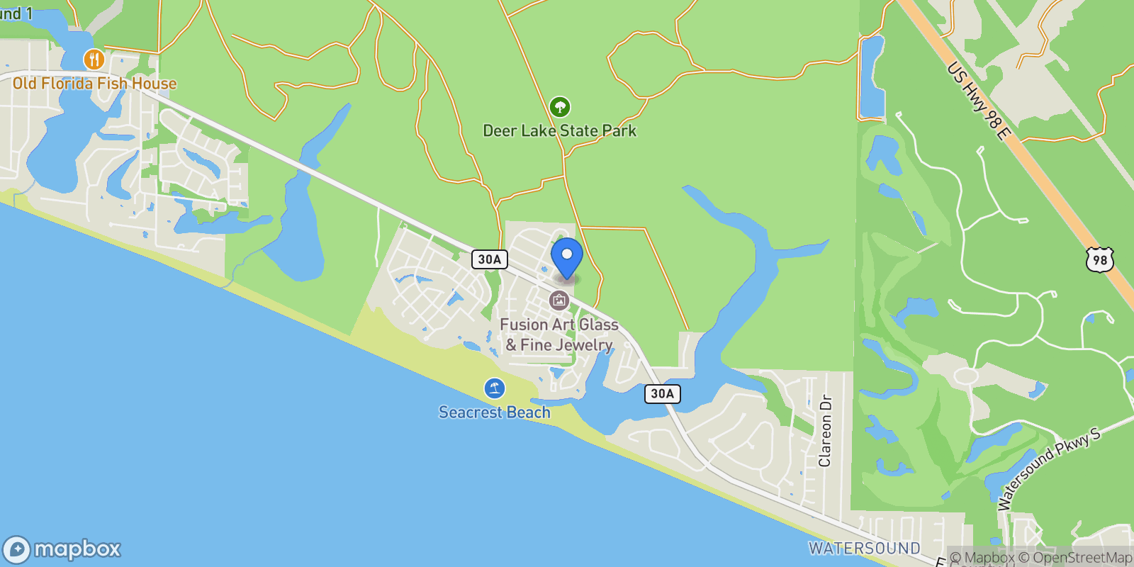 Map showing 58 East Milestone Drive B, Inlet Beach, FL 32461, Rosemary Beach, Florida, United States.