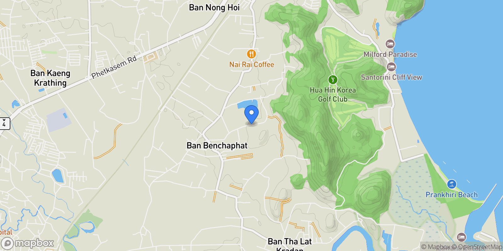 Map showing Prachuap Khiri Khan,, Wang Pong, Prachuap Khiri Khan, Thailand.