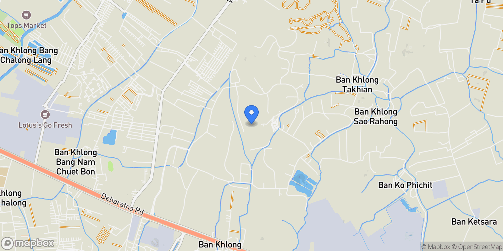 Map showing Bangkok,, Bang Chalong, Samut Prakan, Thailand.