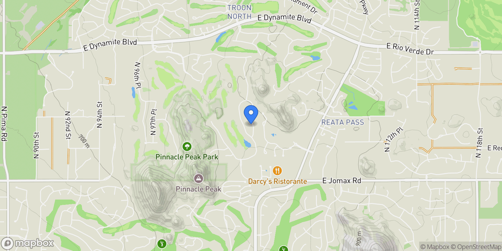 Map showing 27264 N 103RD Way, Scottsdale, Arizona, United States.
