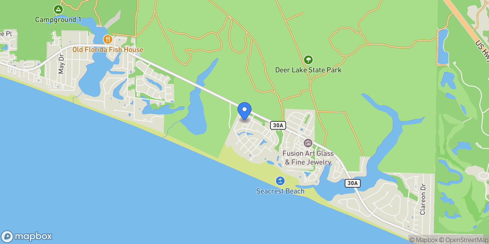 Map showing 44 Tidepool Lane , Watersound, FL 32461, Rosemary Beach, Florida, United States.