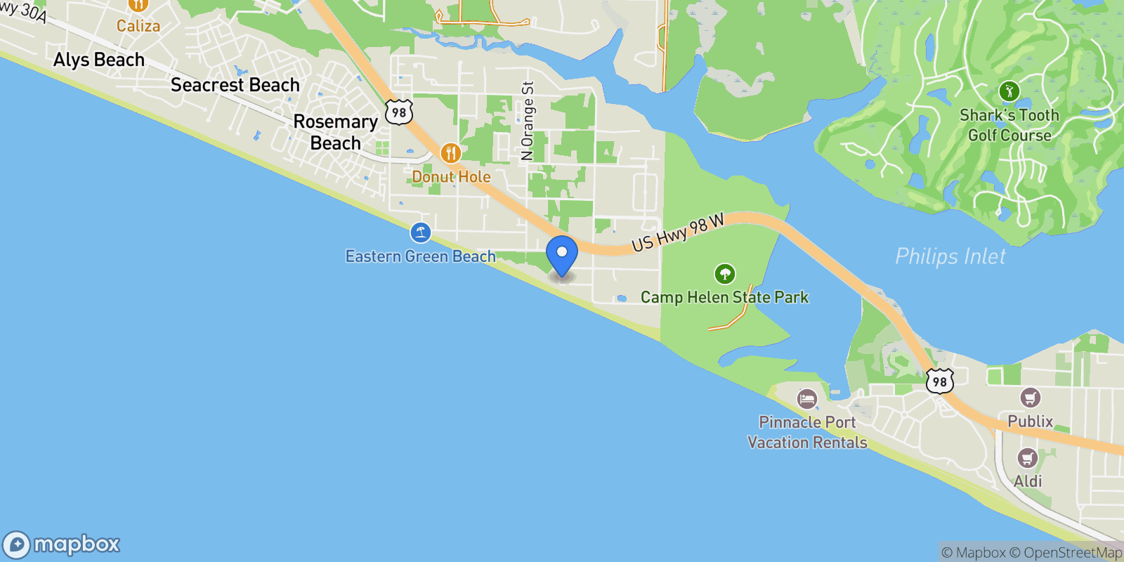 Map showing 91 North Emerald Cove Lane , Inlet Beach, FL 32461, Rosemary Beach, Florida, United States.