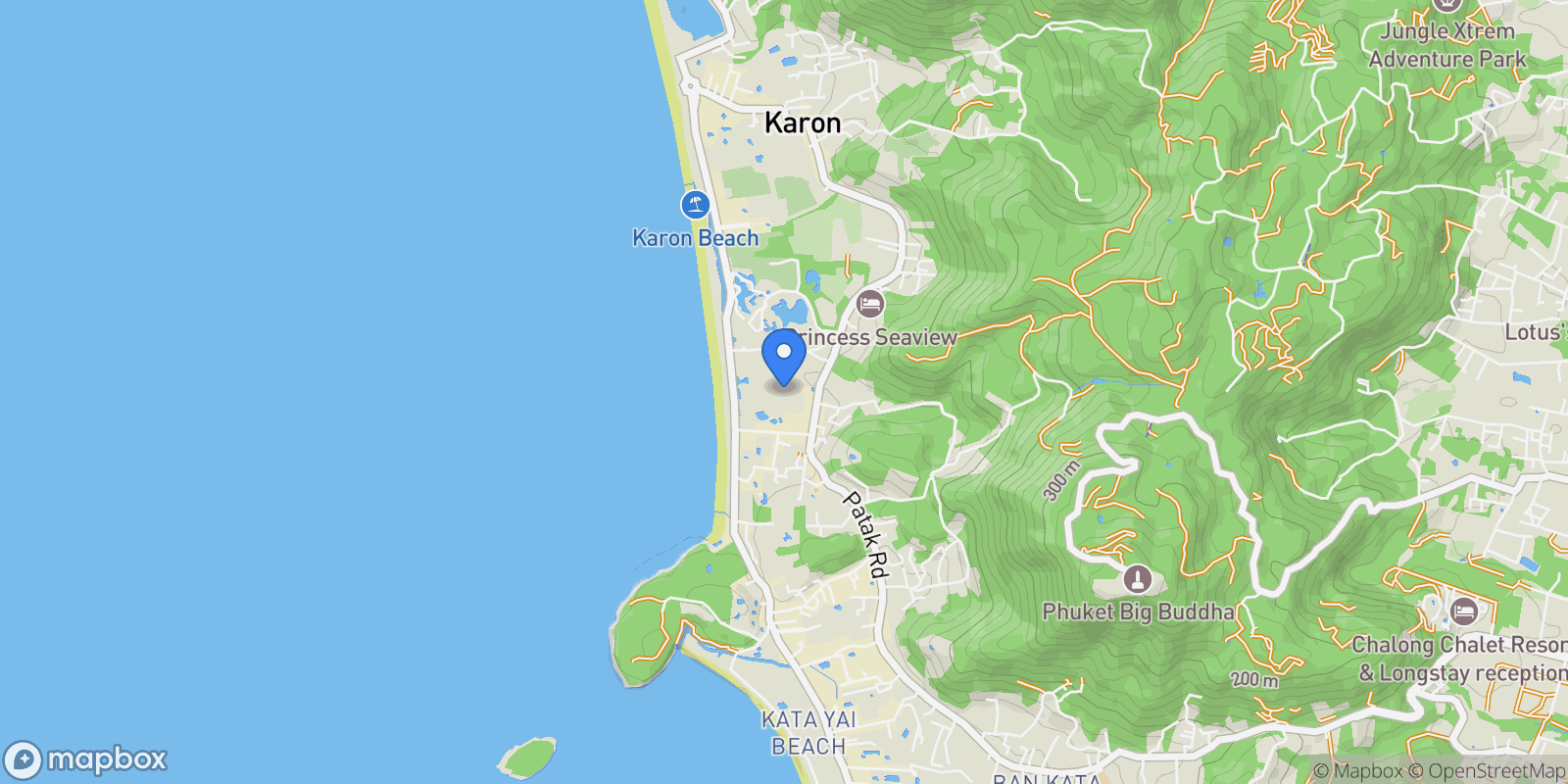 Map showing Phuket,, Karon, Phuket, Thailand.