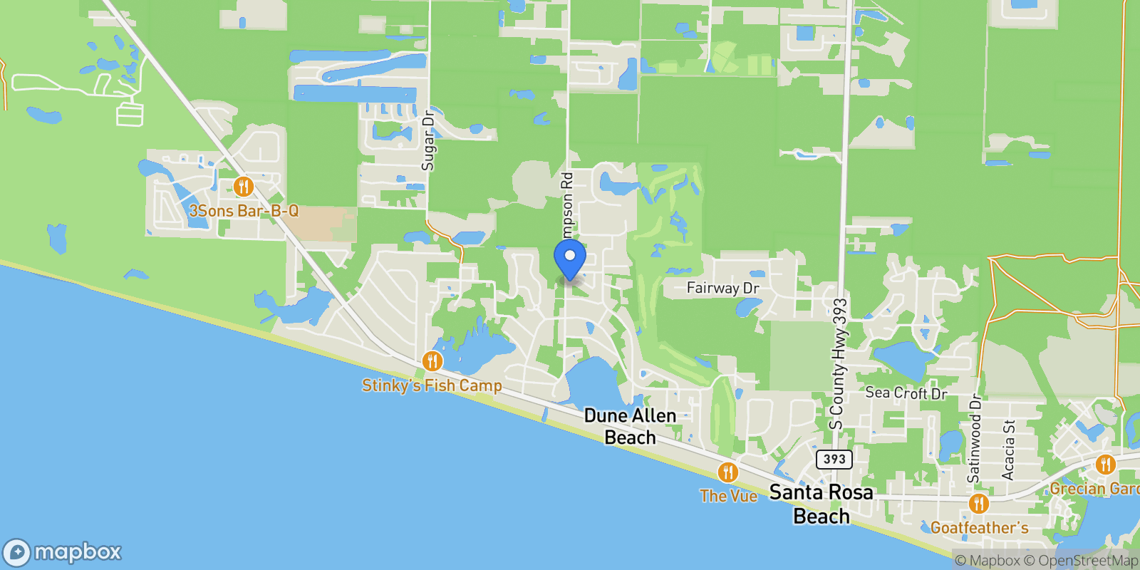 Map showing 1177 Thompson Road , Santa Rosa Beach, FL 32459, Santa Rosa Beach, Florida, United States.