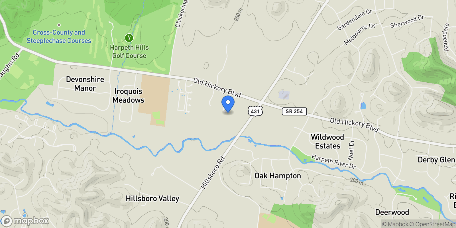 Map showing 6326 Chickering Woods Dr, Forest Hills, Tennessee, United States.