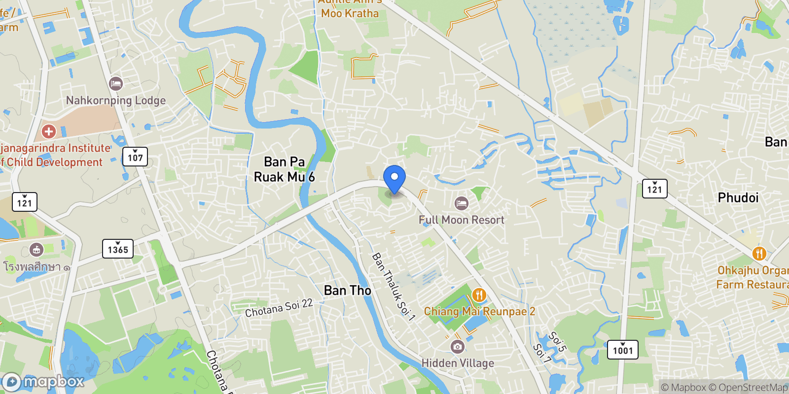 Map showing Chiang Mai,, San Phi Suea, Chiang Mai, Thailand.