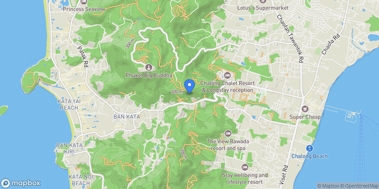 Map showing Phuket,, Karon, Phuket, Thailand.