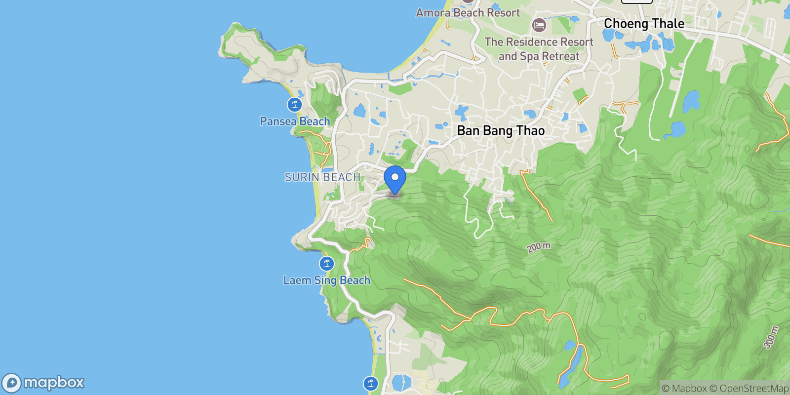 Map showing Phuket,, Choeng Thale, Phuket, Thailand.