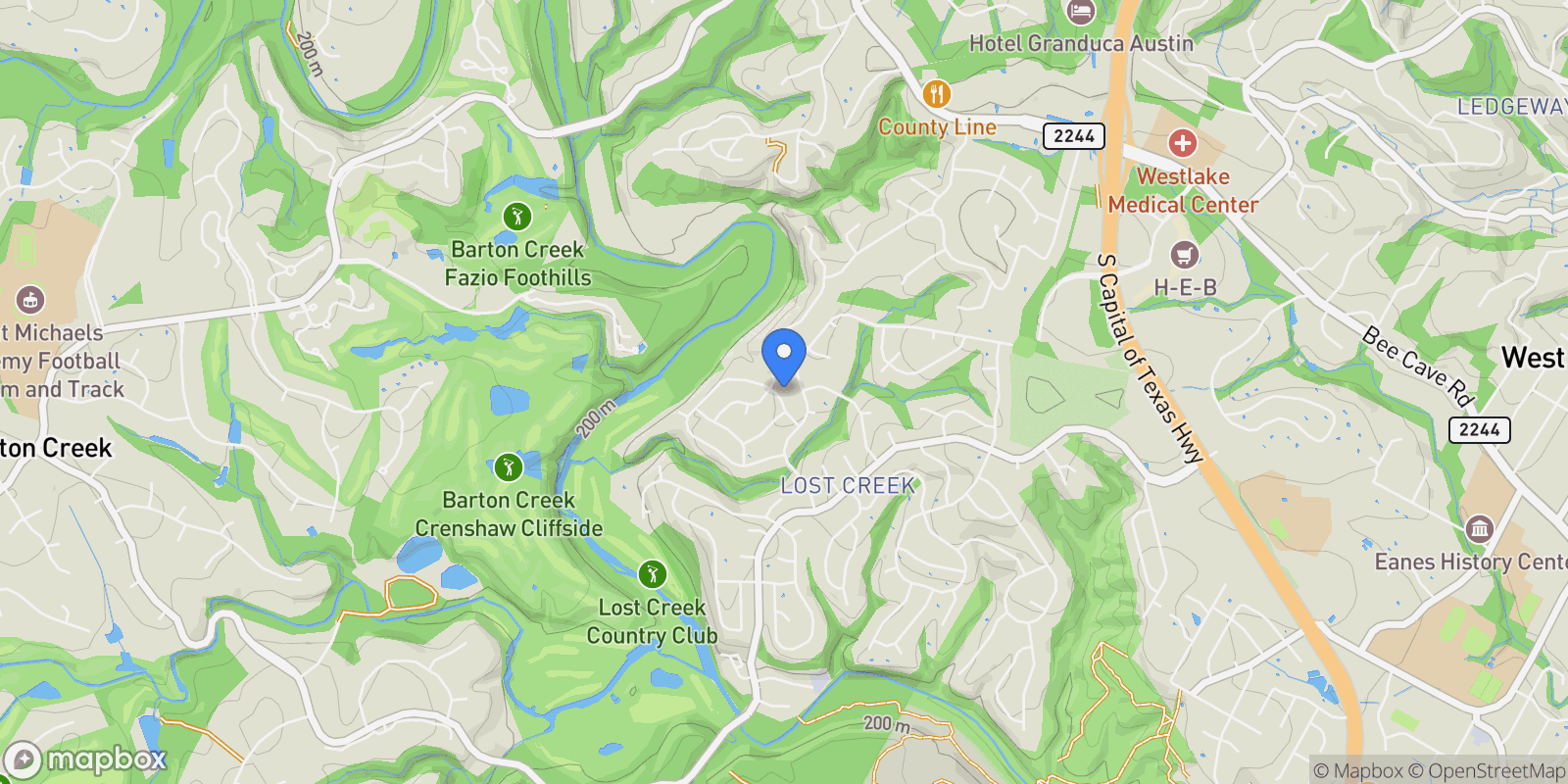Map showing 1508 Ben Crenshaw WAY, Austin, Texas, United States.