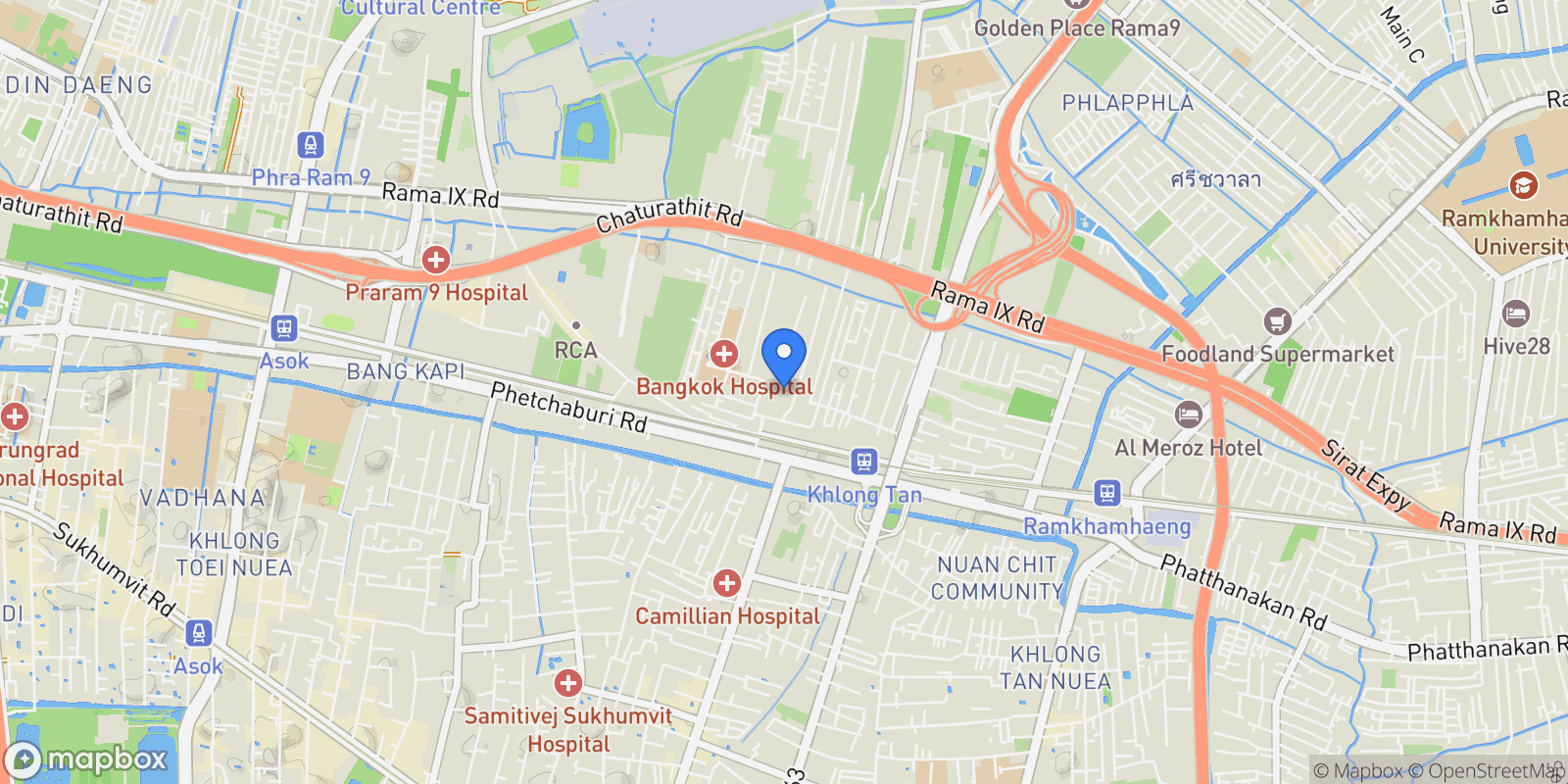 Map showing Bangkok,, Bangkok, Bangkok, Thailand.