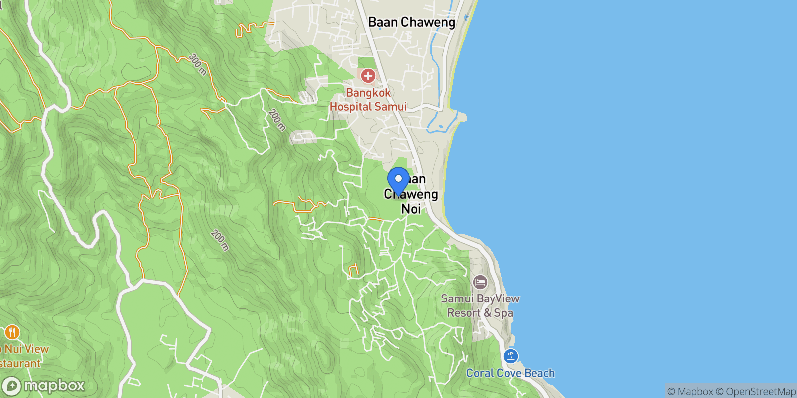 Map showing Surat Thani,, Koh Samui, Surat Thani, Thailand.