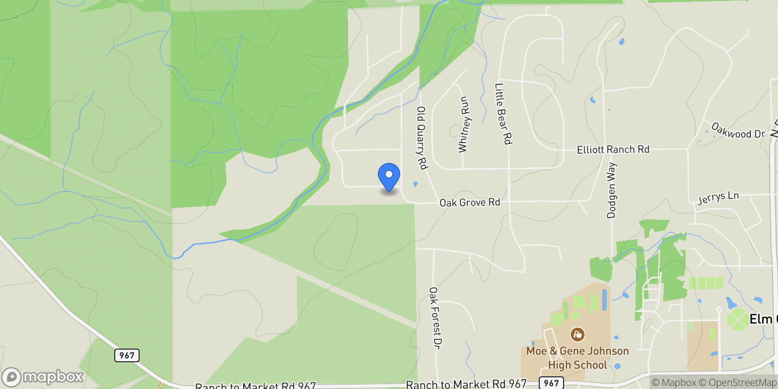 Map showing 1180 Live Oak LOOP, Buda, Texas, United States.