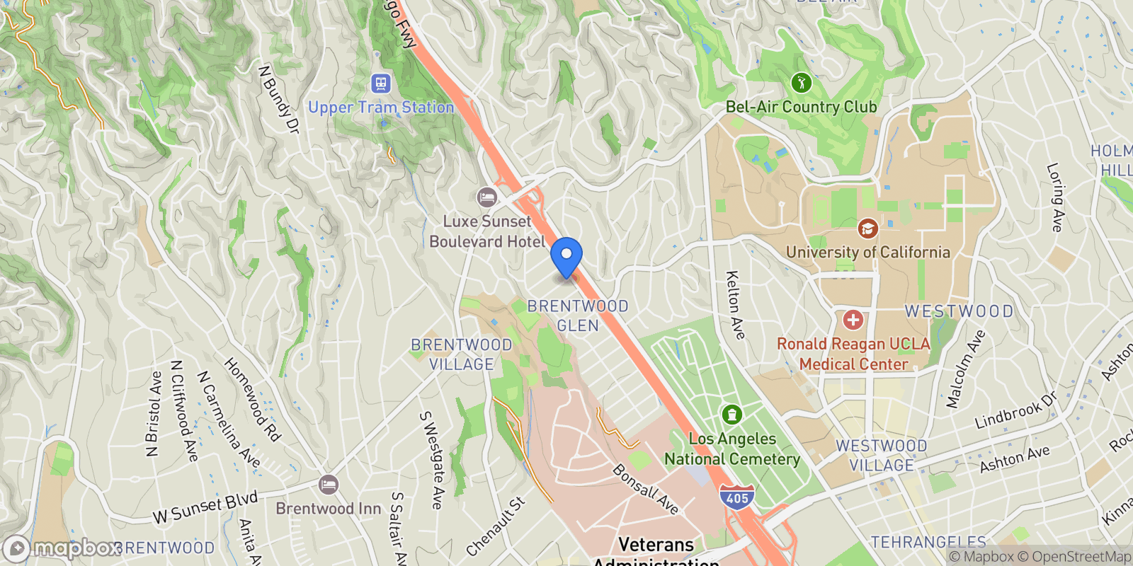 Map showing 11314 Gladwin Street, Los Angeles, California, United States.