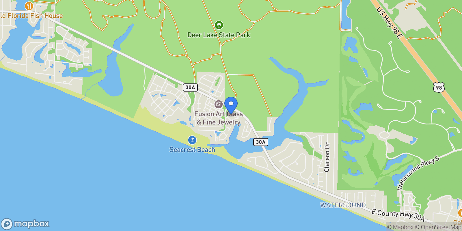 Map showing 38 Shore Bridge Circle , Watersound, FL 32461, Rosemary Beach, Florida, United States.