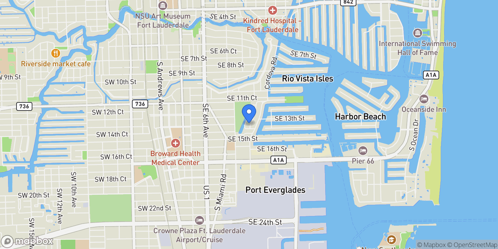 Map showing Fort Lauderdale, Florida, United States.