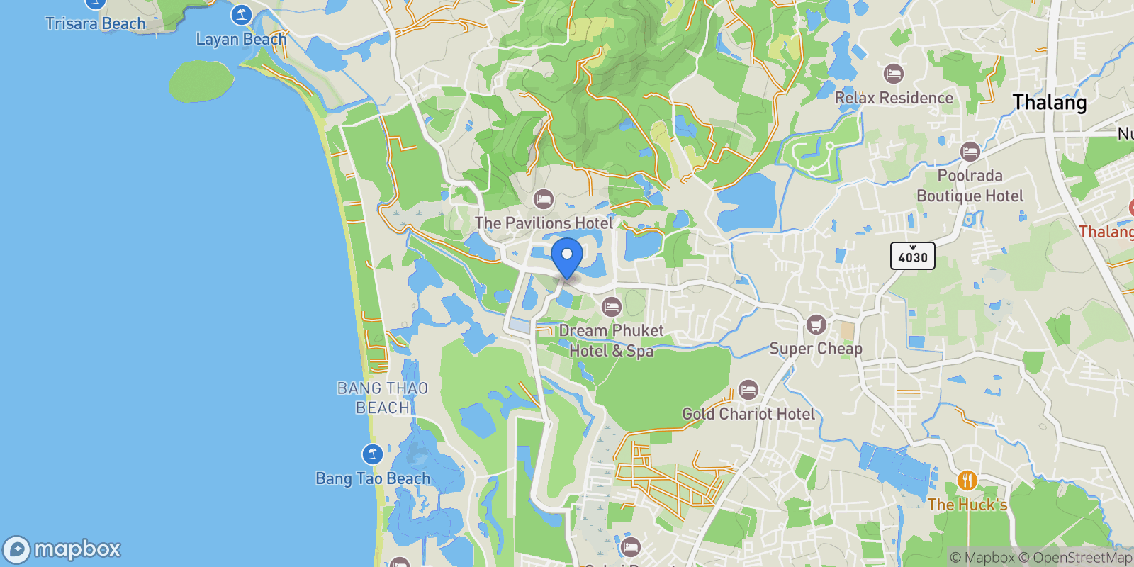 Map showing Phuket,, Choeng Thale, Phuket, Thailand.