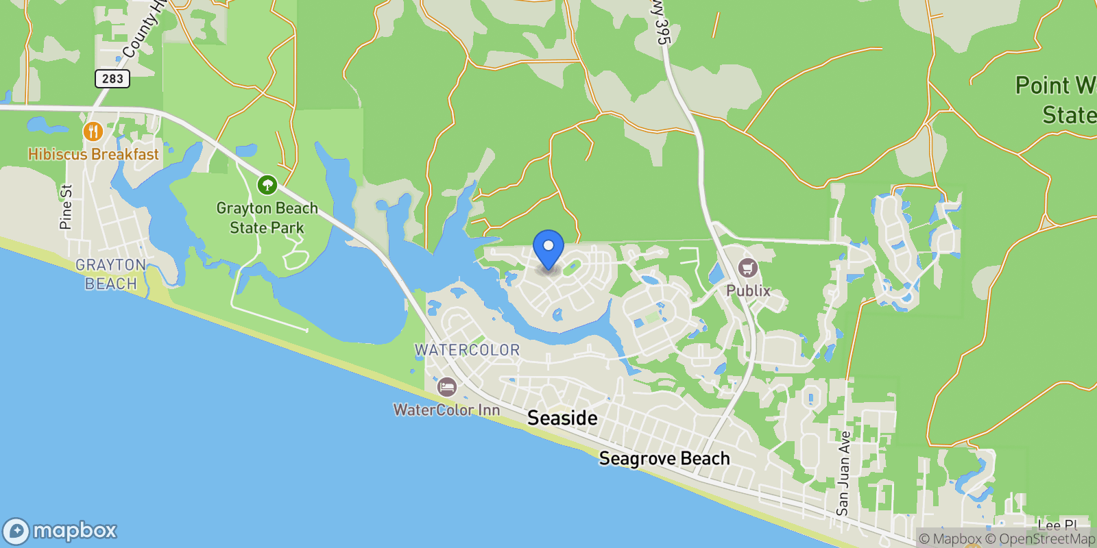 Map showing 104 Wiregrass Way , Santa Rosa Beach, FL 32459, Santa Rosa Beach, Florida, United States.