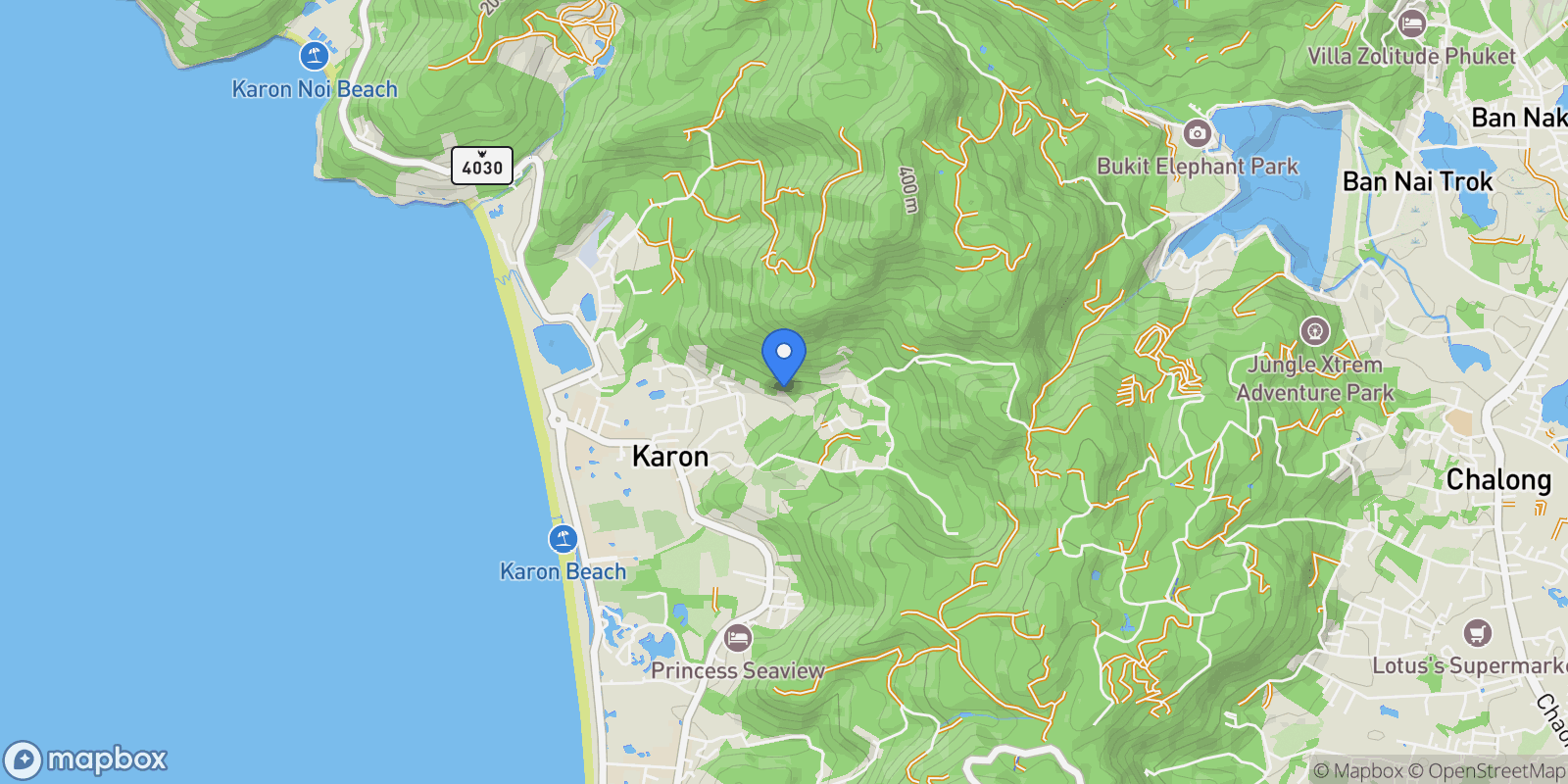 Map showing Phuket,, Karon, Phuket, Thailand.