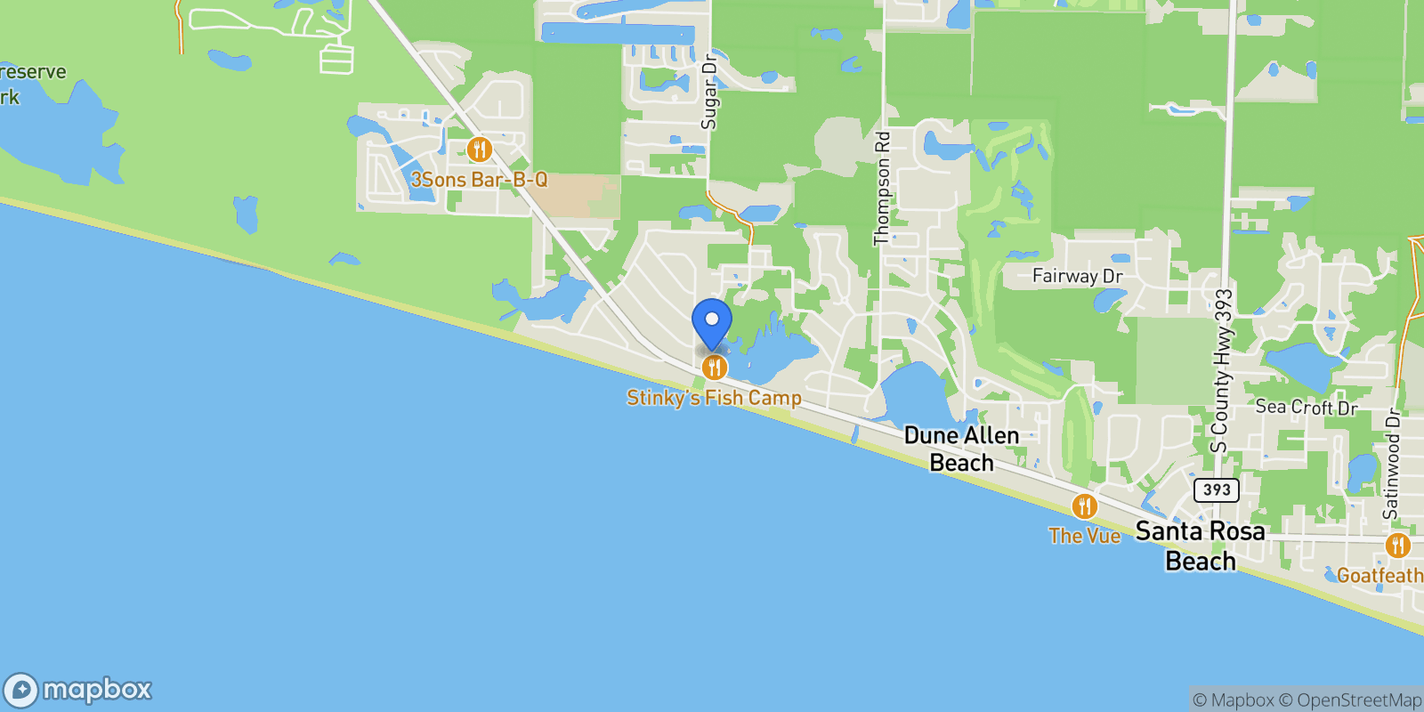 Map showing 58 Woodward Drive , Santa Rosa Beach, FL 32459, Santa Rosa Beach, Florida, United States.
