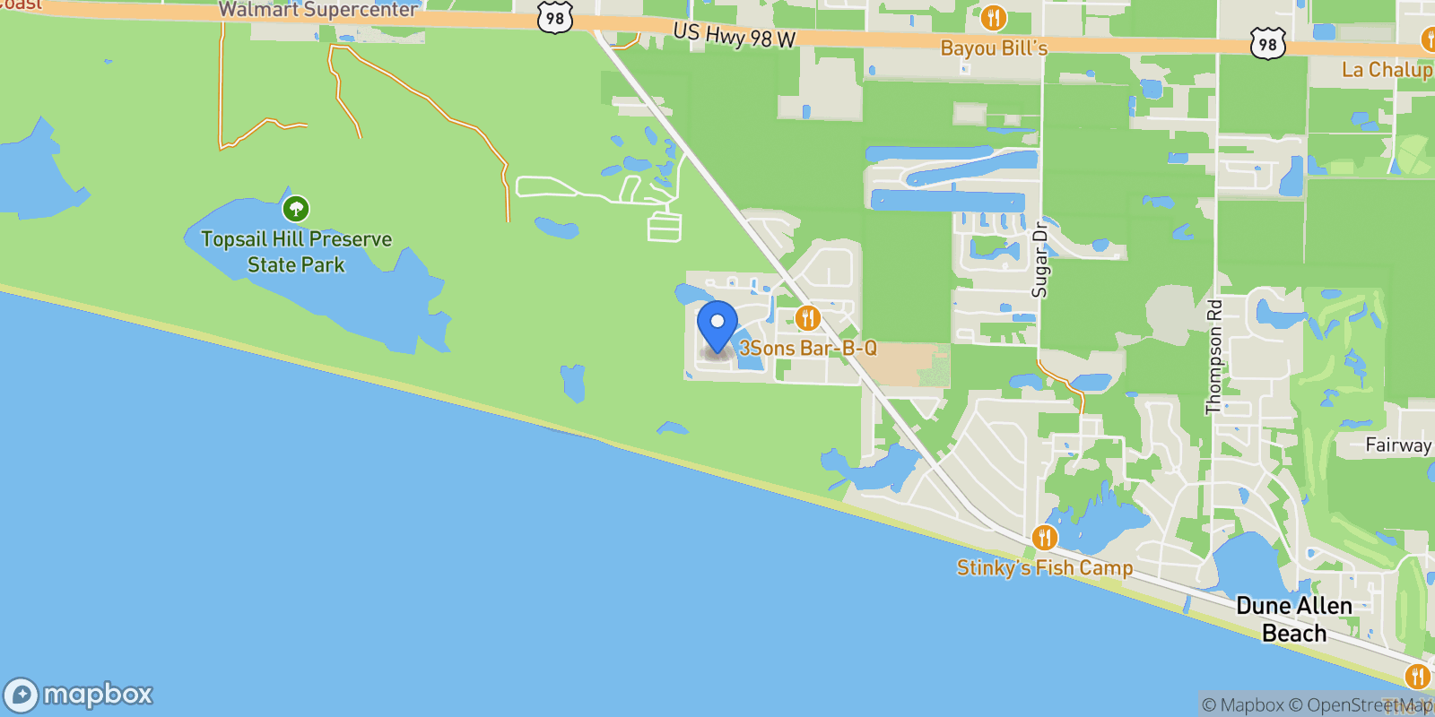 Map showing 38 Gulf Walk , Santa Rosa Beach, FL 32459, Santa Rosa Beach, Florida, United States.