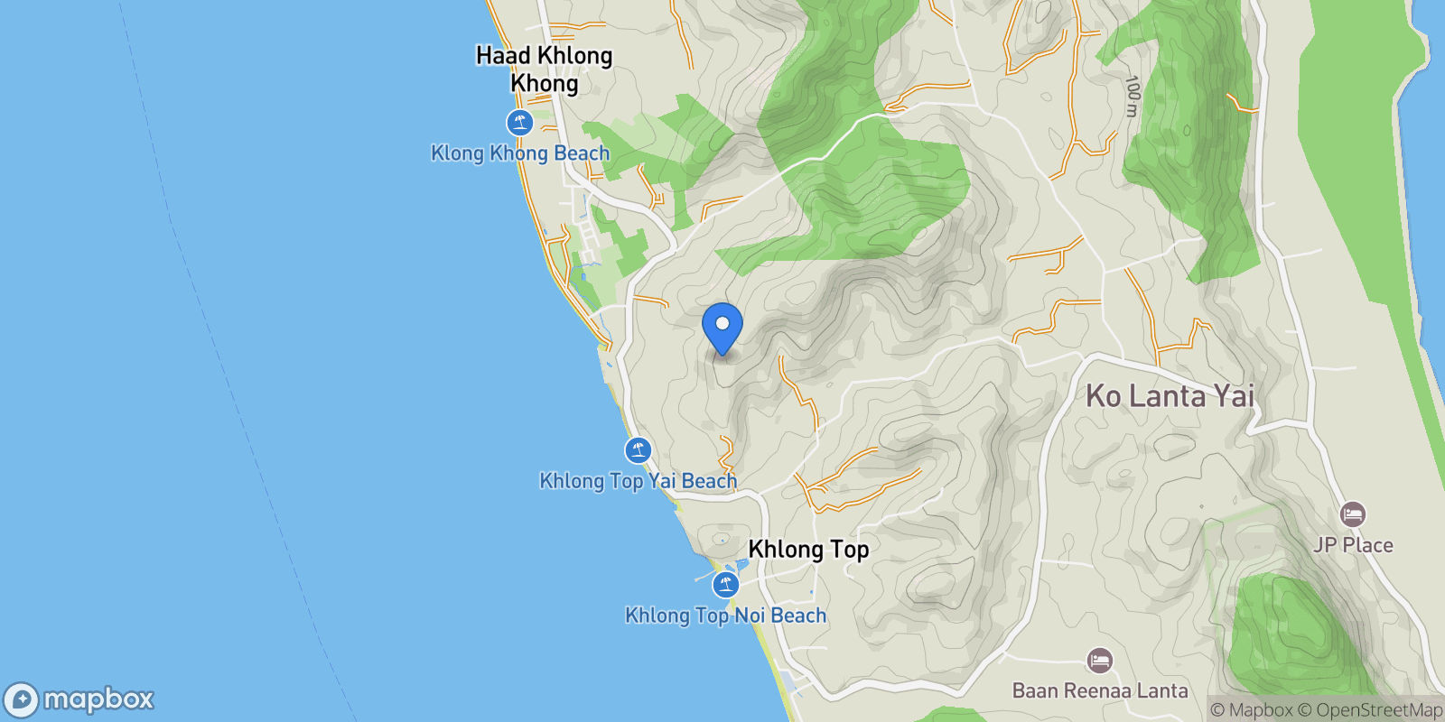 Map showing Koh Lanta,, Ko Lanta Yai, Krabi, Thailand.