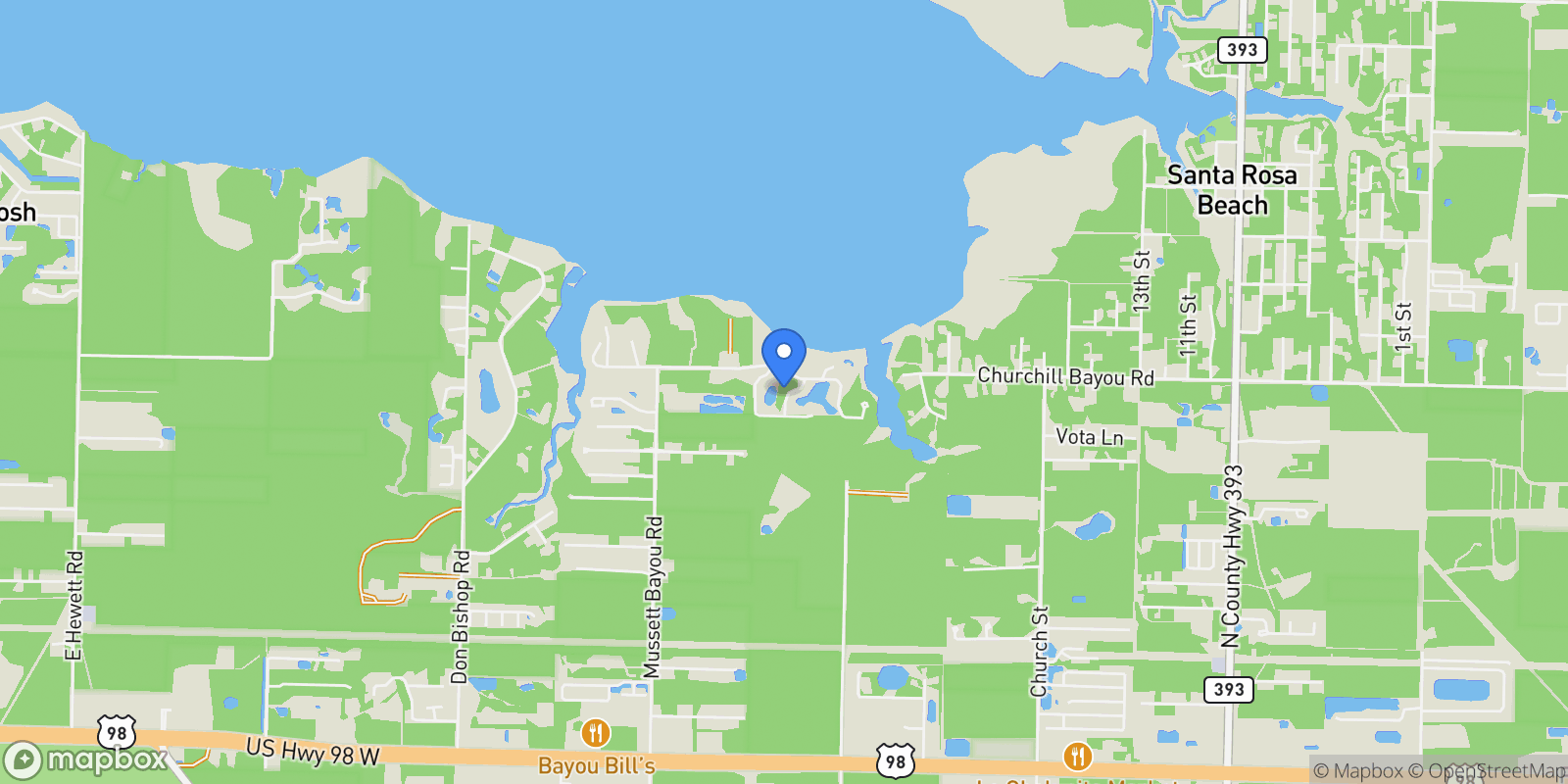 Map showing Lot 44A Perrin , Santa Rosa Beach, FL 32459, Santa Rosa Beach, Florida, United States.
