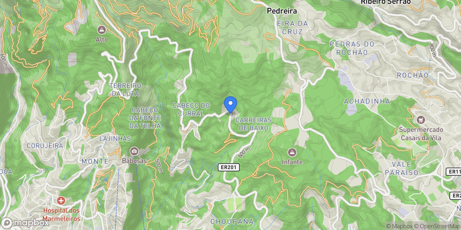 Map showing Caminho dos Pretos 253, Portugal, Monte, Madeira, Portugal.