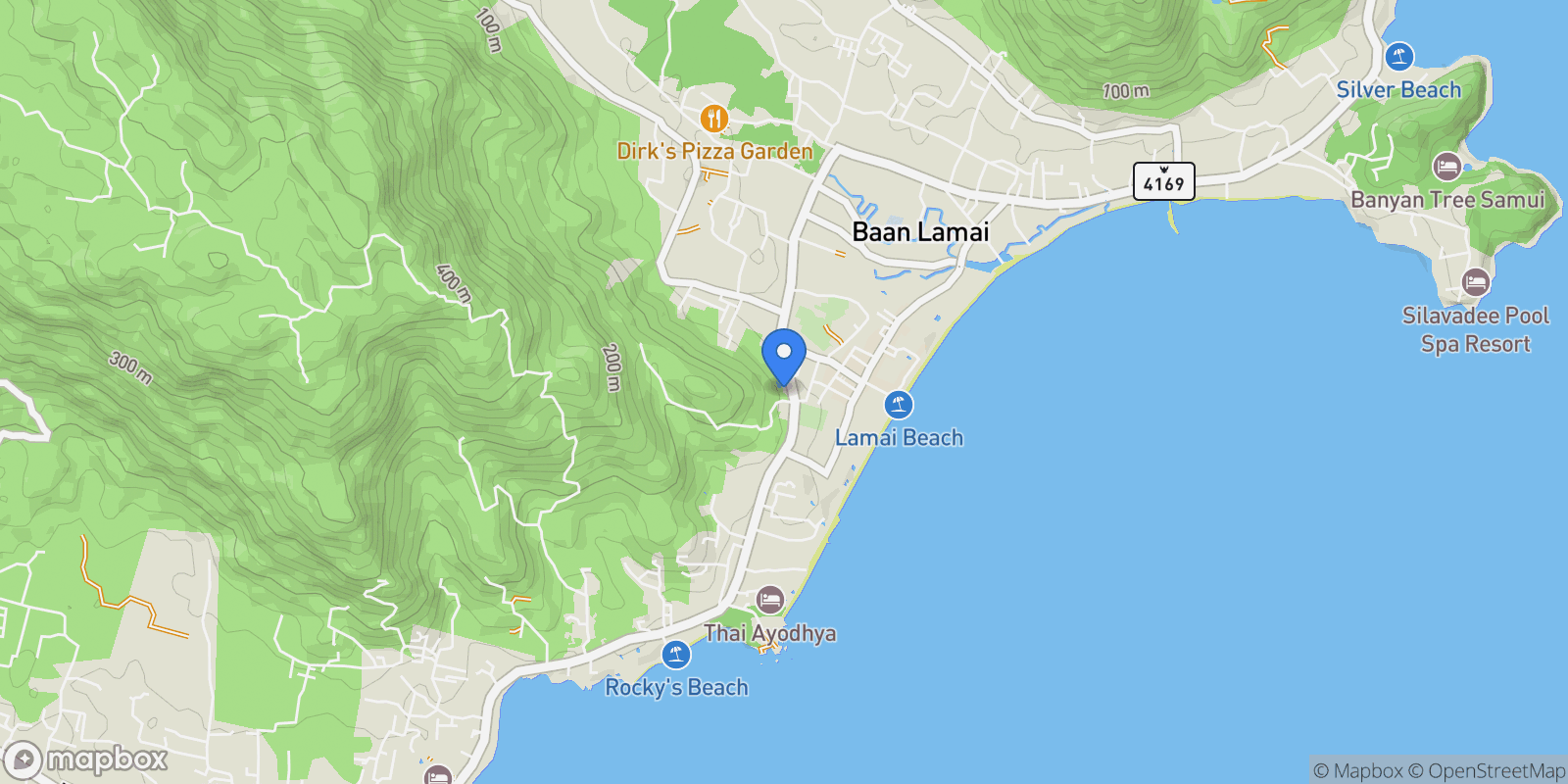Map showing Surat Thani,, Koh Samui, Surat Thani, Thailand.