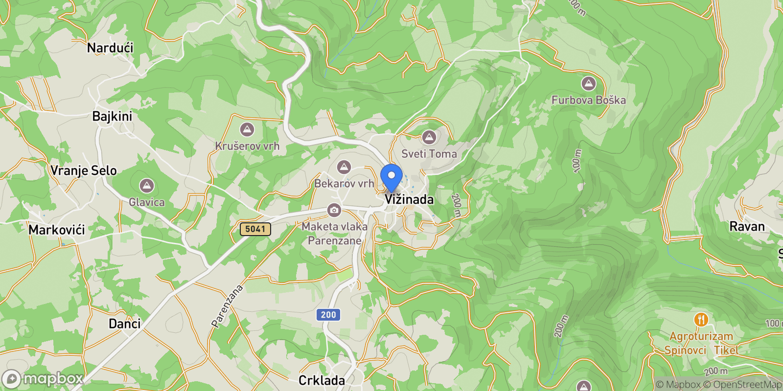 Map showing Vizinada, Istria County, Croatia.